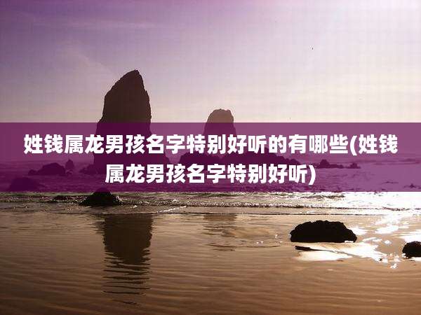 姓钱属龙男孩名字特别好听的有哪些(姓钱属龙男孩名字特别好听)