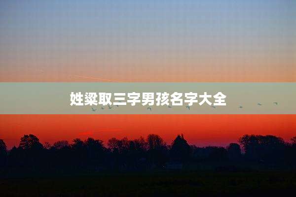 姓粱取三字男孩名字大全