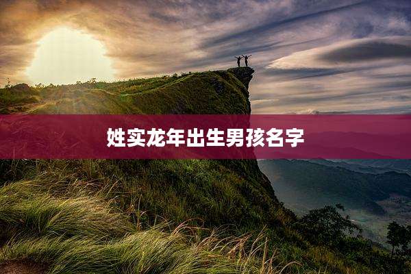 姓实龙年出生男孩名字
