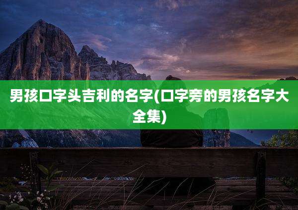 男孩口字头吉利的名字(口字旁的男孩名字大全集)