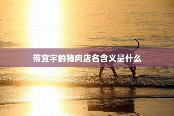 带宜字的猪肉店名含义是什么
