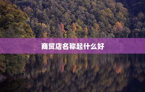 商贸店名称起什么好