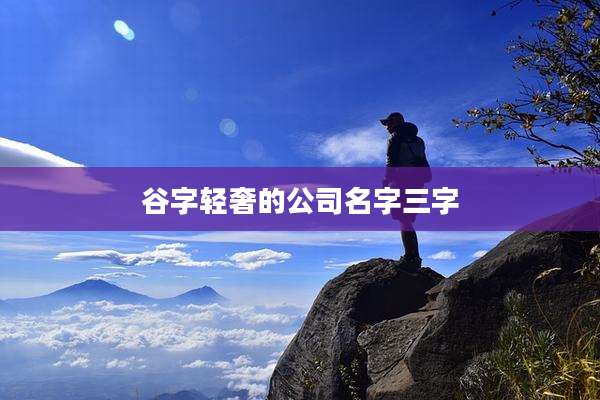 谷字轻奢的公司名字三字
