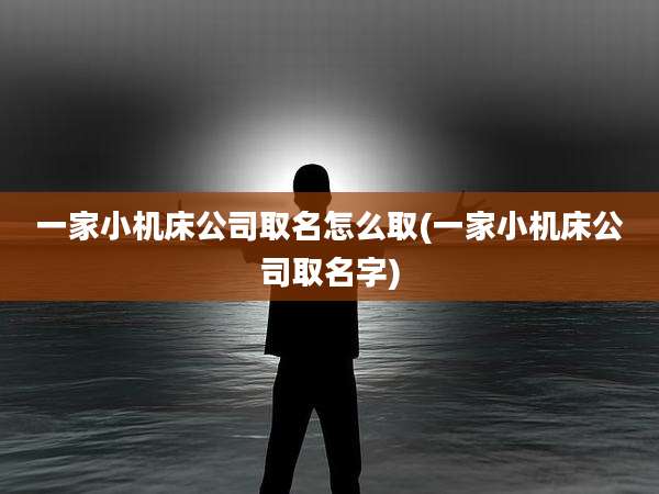 一家小机床公司取名怎么取(一家小机床公司取名字)