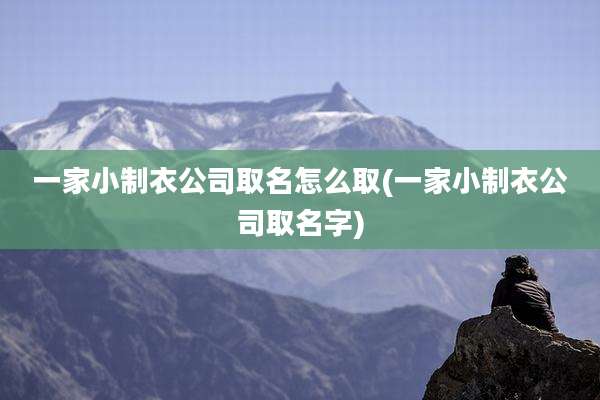 一家小制衣公司取名怎么取(一家小制衣公司取名字)