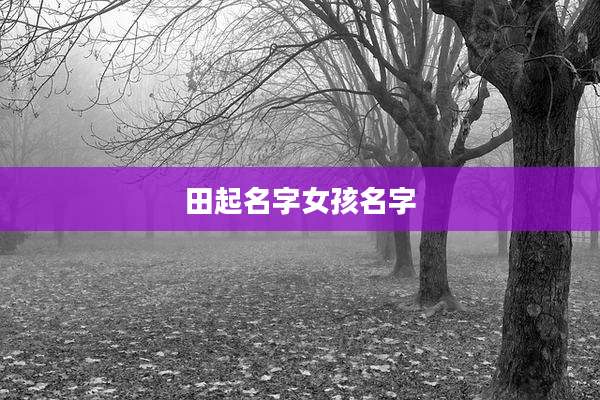 田起名字女孩名字