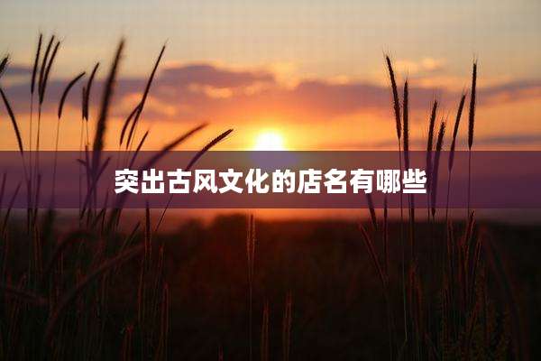 突出古风文化的店名有哪些
