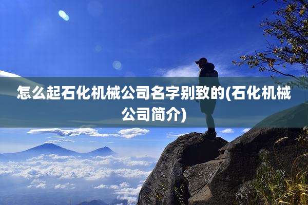 怎么起石化机械公司名字别致的(石化机械公司简介)