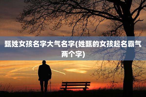 甄姓女孩名字大气名字(姓甄的女孩起名霸气两个字)
