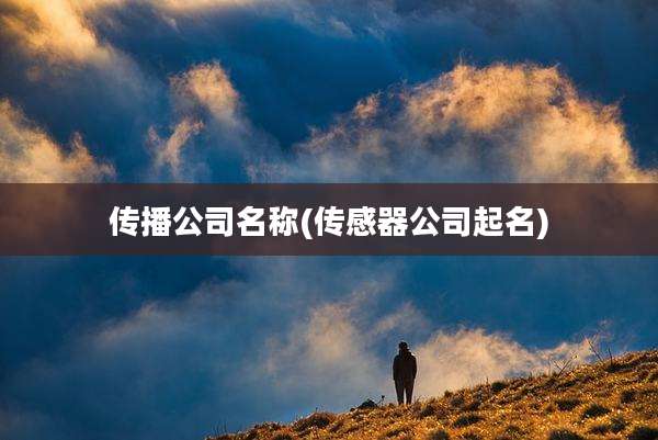 传播公司名称(传感器公司起名)