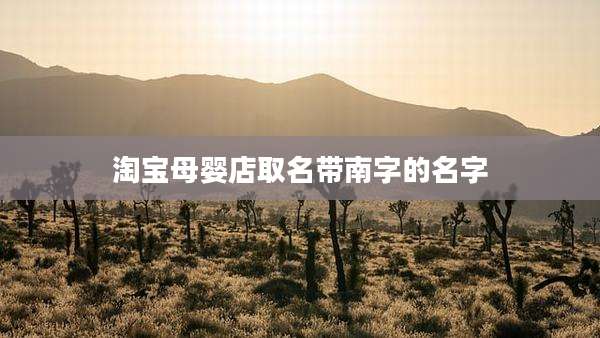 淘宝母婴店取名带南字的名字