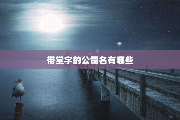 带堂字的公司名有哪些