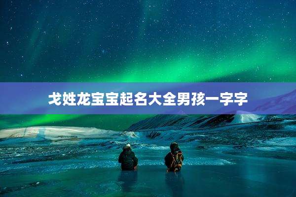 戈姓龙宝宝起名大全男孩一字字