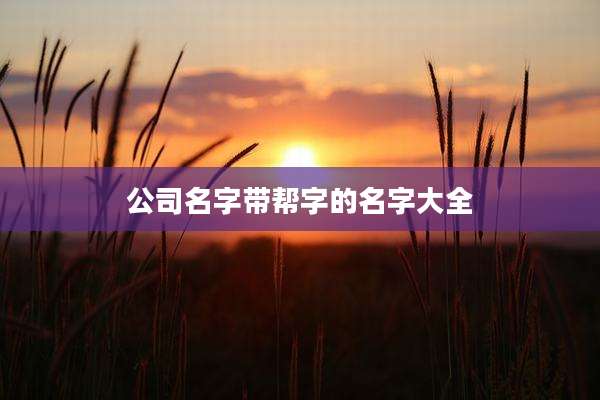 公司名字带帮字的名字大全