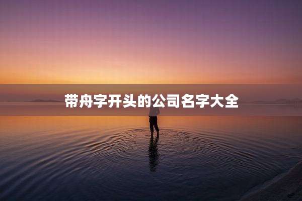 带舟字开头的公司名字大全