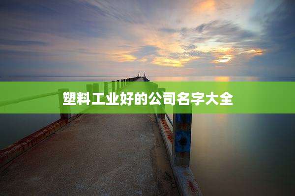 塑料工业好的公司名字大全