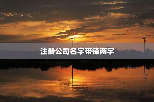 注册公司名字带锋两字