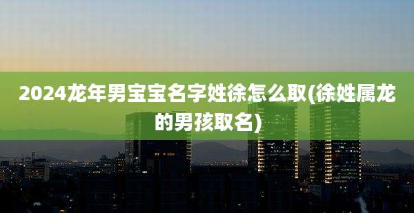 2024龙年男宝宝名字姓徐怎么取(徐姓属龙的男孩取名)