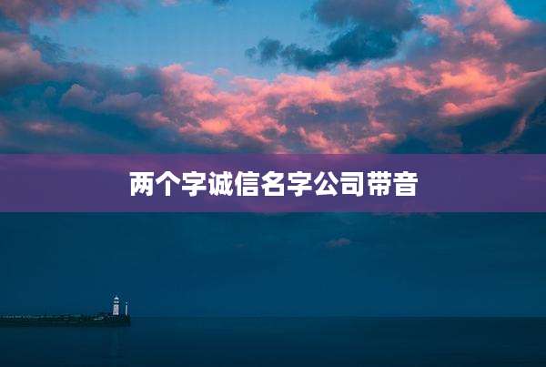 两个字诚信名字公司带音