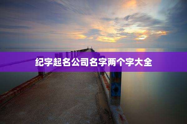 纪字起名公司名字两个字大全