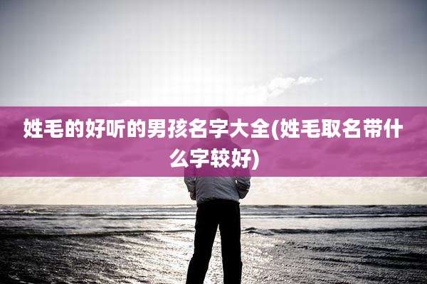 姓毛的好听的男孩名字大全(姓毛取名带什么字较好)