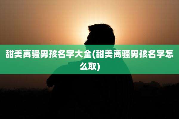 甜美离骚男孩名字大全(甜美离骚男孩名字怎么取)