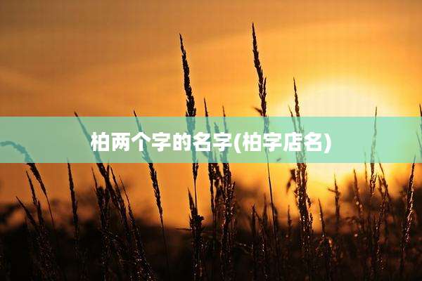 柏两个字的名字(柏字店名)