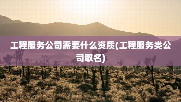 工程服务公司需要什么资质(工程服务类公司取名)