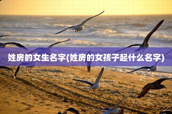 姓房的女生名字(姓房的女孩子起什么名字)