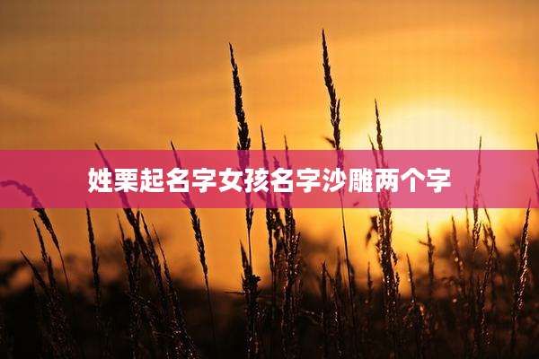 姓栗起名字女孩名字沙雕两个字