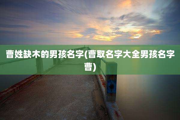 曹姓缺木的男孩名字(曹取名字大全男孩名字曹)