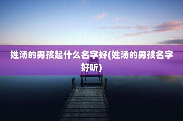 姓汤的男孩起什么名字好(姓汤的男孩名字好听)