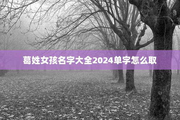 葛姓女孩名字大全2024单字怎么取