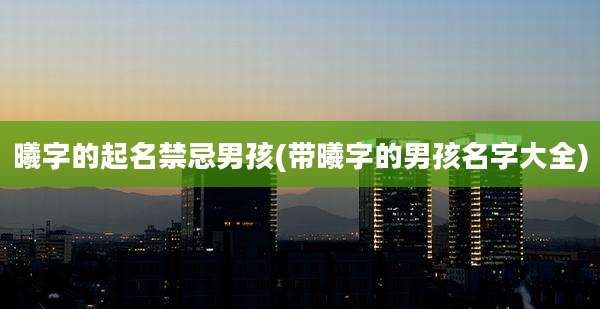 曦字的起名禁忌男孩(带曦字的男孩名字大全)