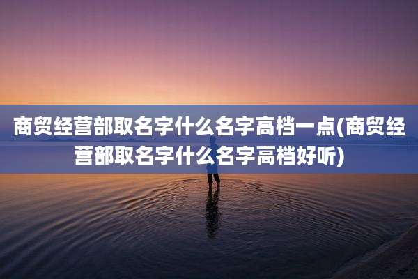 商贸经营部取名字什么名字高档一点(商贸经营部取名字什么名字高档好听)