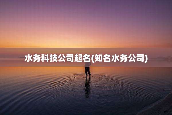 水务科技公司起名(知名水务公司)