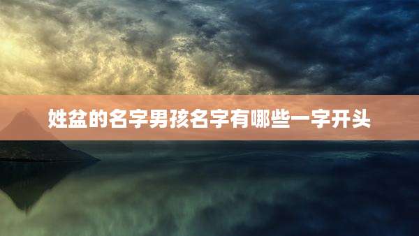 姓盆的名字男孩名字有哪些一字开头