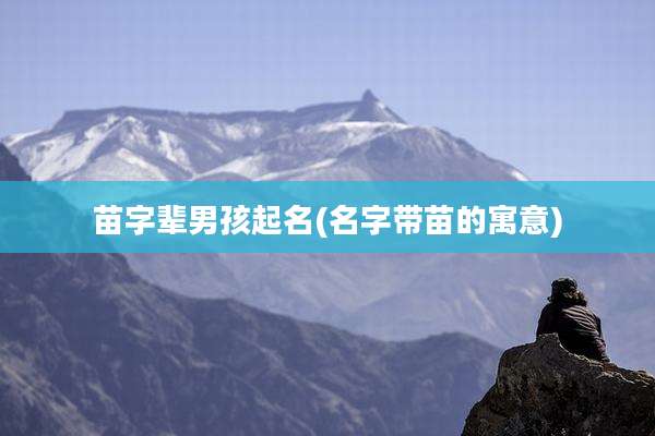 苗字辈男孩起名(名字带苗的寓意)