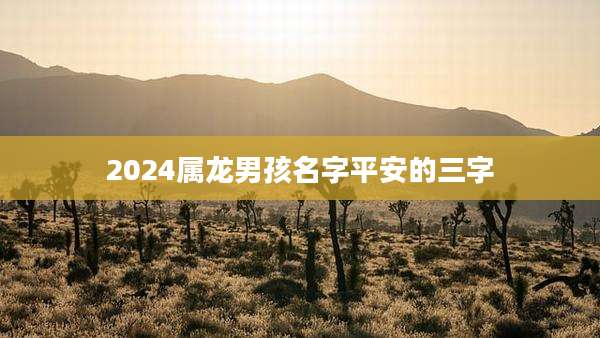 2024属龙男孩名字平安的三字