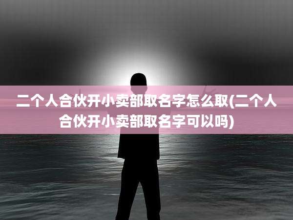 二个人合伙开小卖部取名字怎么取(二个人合伙开小卖部取名字可以吗)