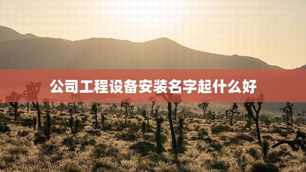 公司工程设备安装名字起什么好