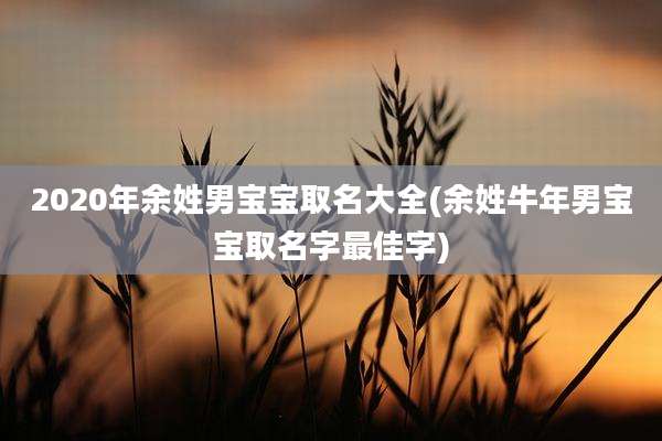 2020年余姓男宝宝取名大全(余姓牛年男宝宝取名字最佳字)