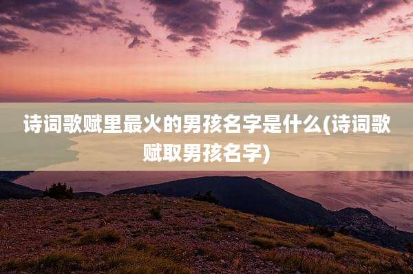 诗词歌赋里最火的男孩名字是什么(诗词歌赋取男孩名字)