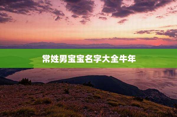 常姓男宝宝名字大全牛年