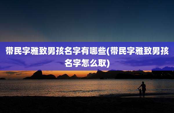 带民字雅致男孩名字有哪些(带民字雅致男孩名字怎么取)