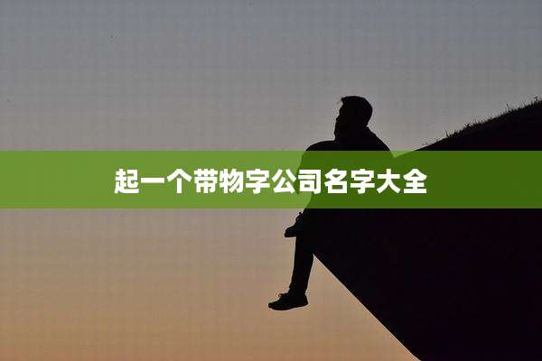 起一个带物字公司名字大全