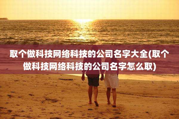 取个做科技网络科技的公司名字大全(取个做科技网络科技的公司名字怎么取)