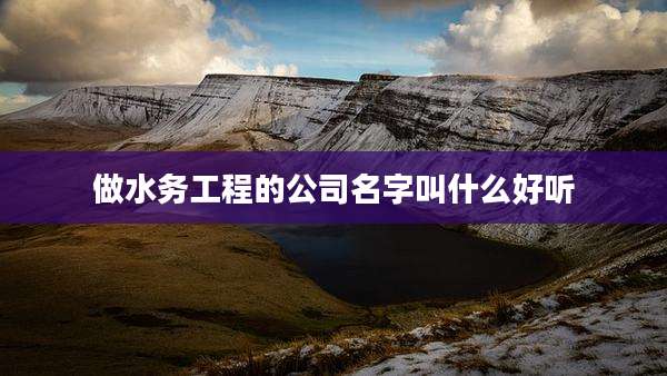 做水务工程的公司名字叫什么好听