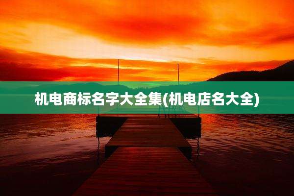 机电商标名字大全集(机电店名大全)