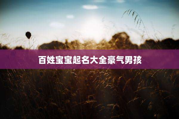 百姓宝宝起名大全豪气男孩